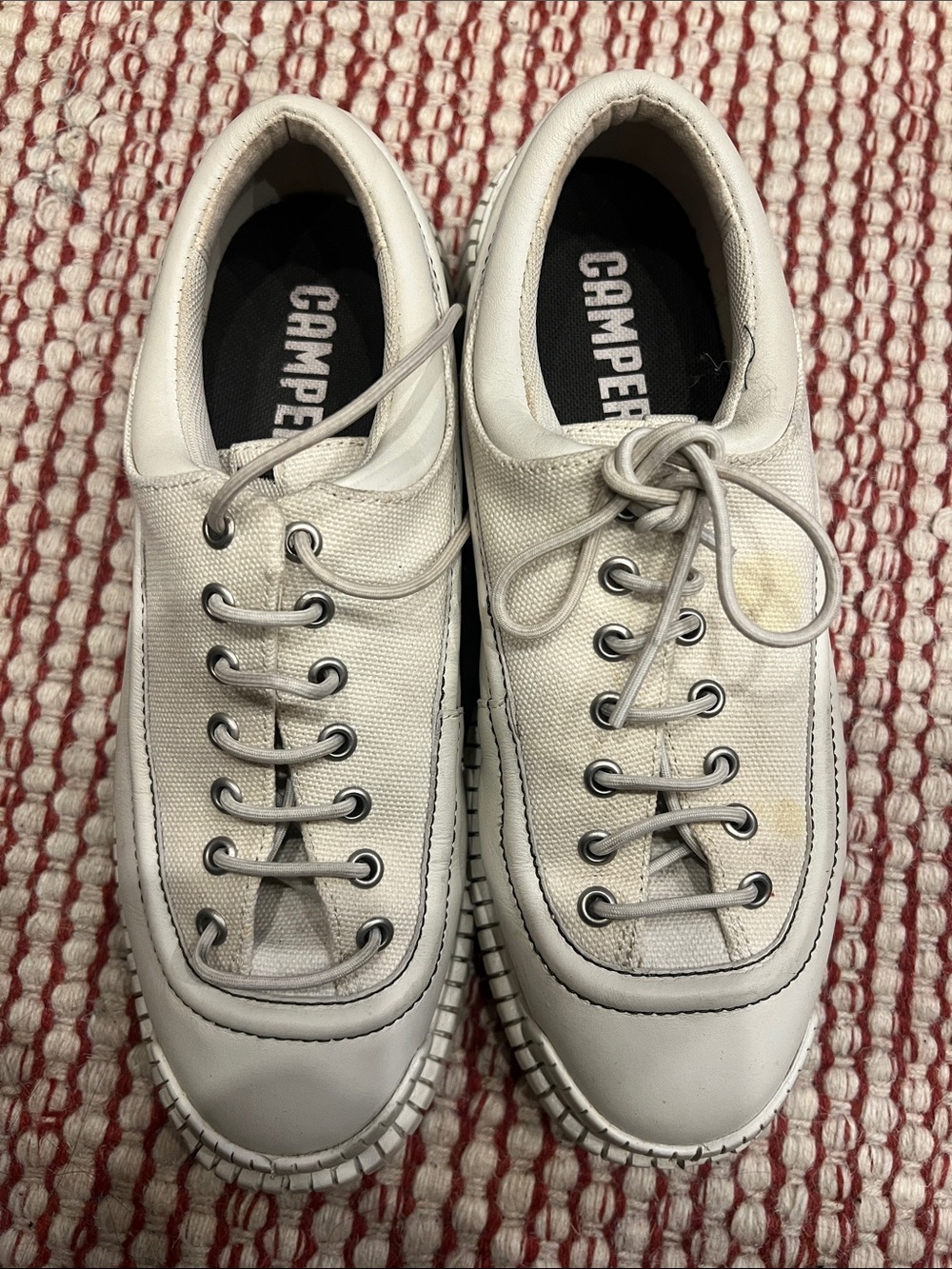 Camper Women’s Off-White Canvas Lace-Up Sneakers